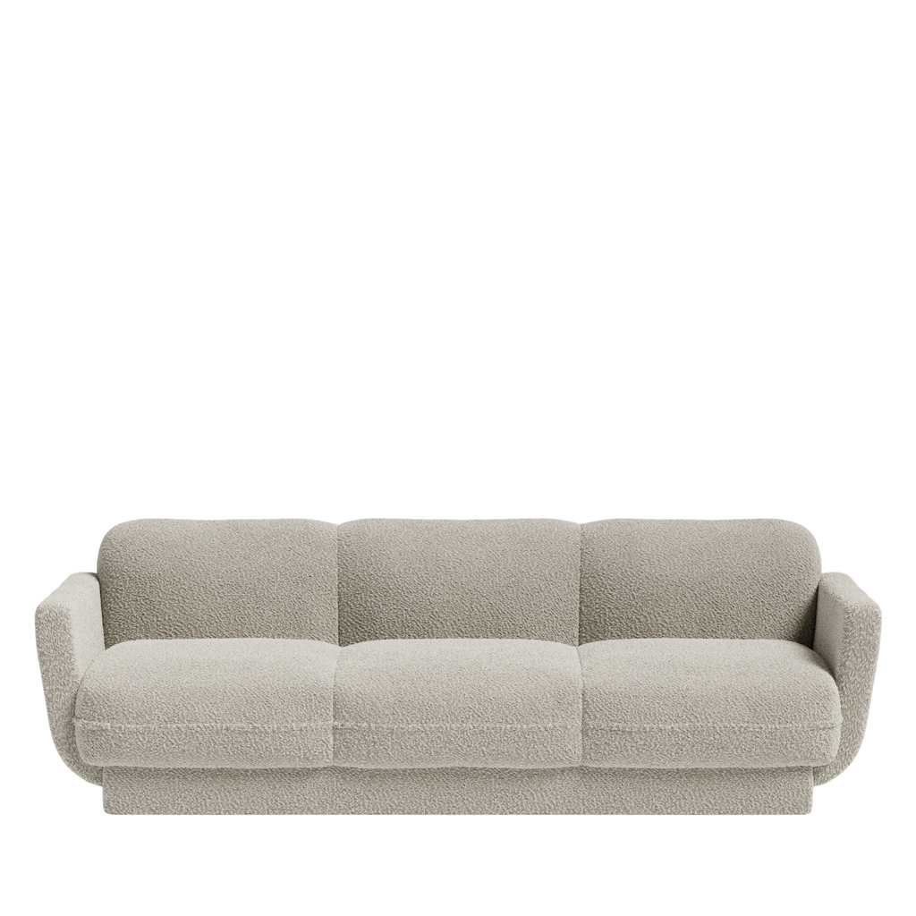 Connick Curved Speckled Boucle 3 Seater Sofa