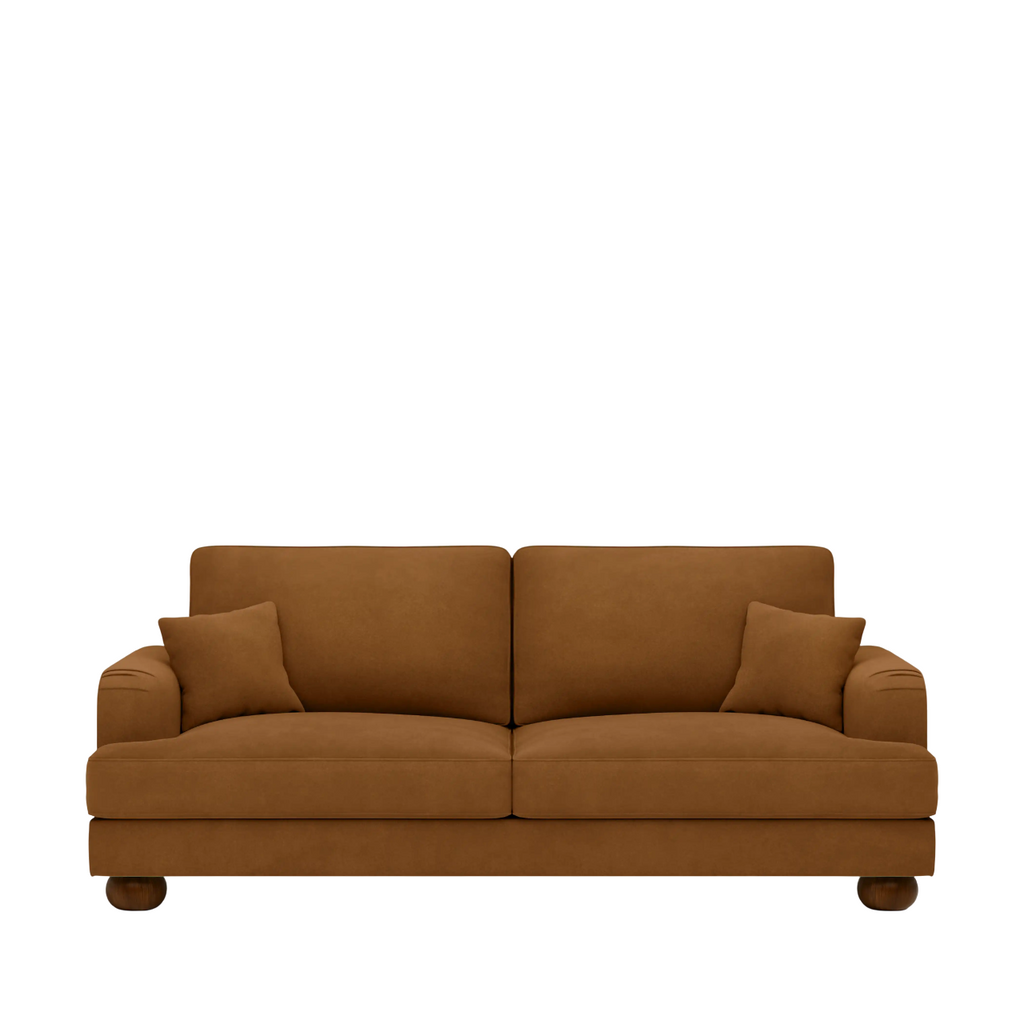 Nola 2 Seater Mohair Style Brown Sofa